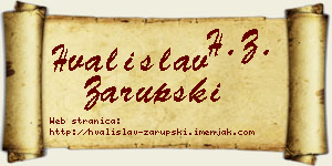 Hvalislav Zarupski vizit kartica